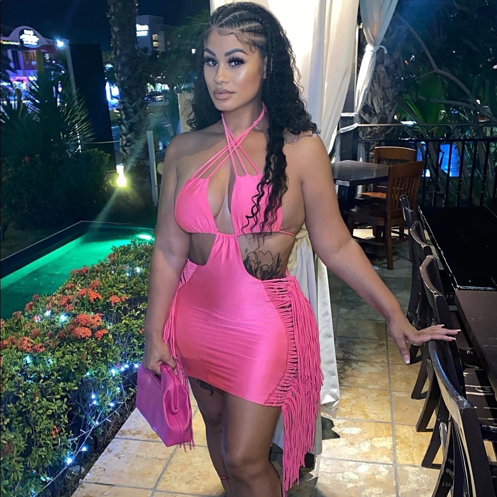 Posh by v boutique above the knee hot pink trendy dress